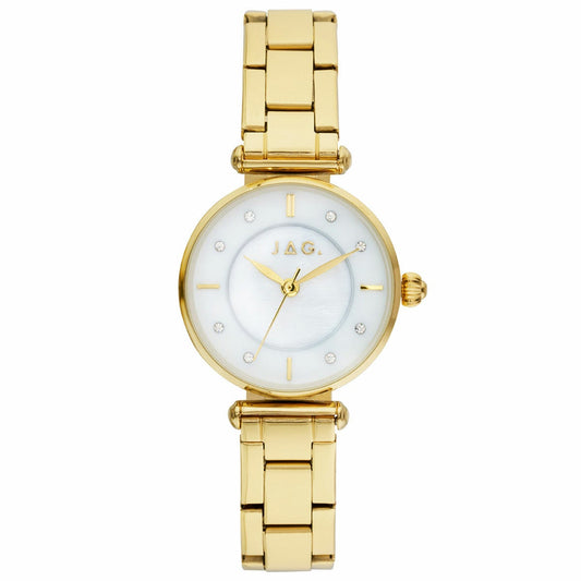 JAG Portland Women's Watch Gold Tone Mother of Pearl Dial 3ATM Water Resistant Quartz J2923A