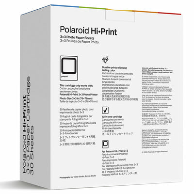 Polaroid Hi-Print 3x3 Paper Cartridge 30 Sheets Pack, 76 x 76mm Photo Paper, 3 Cartridges