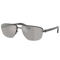 Burberry BE3164 13166G Men's Sunglasses Grey Metal Semi-Rimless Frame Silver Mirror Lenses