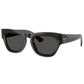 Burberry BE4440U 411287 Women's Sunglasses Grey Acetate Shield Frame with Check Detail