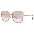 Versace VE2247D 14837I Women's Sunglasses Transparent Pink Metal Frame, Light Brown Gold Mirror Lens