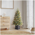 Pre-Lit Glitter Frosted Potted Christmas Tree 1.3m with 200 Colour Changing Micro LEDs and Remote