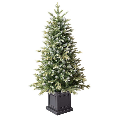Pre-Lit Glitter Frosted Potted Christmas Tree 1.3m with 200 Colour Changing Micro LEDs and Remote