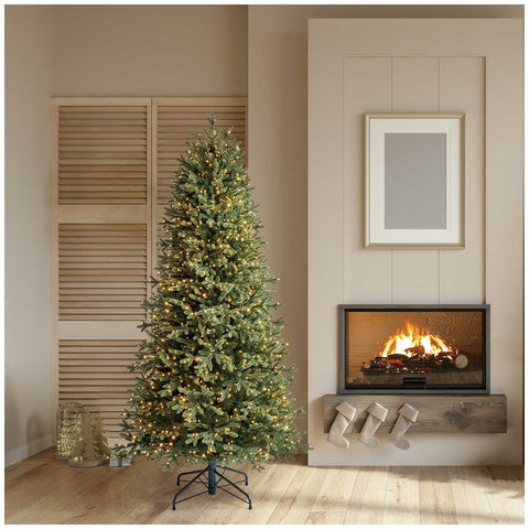 Pre-Lit Slim Aspen Artificial Christmas Tree 1.9m with 1,200 Colour-Changing Micro LEDs and Remote