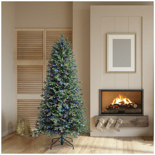 Pre-Lit Slim Aspen Artificial Christmas Tree 1.9m with 1,200 Colour-Changing Micro LEDs and Remote — image 2