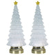 Glitter LED Christmas Trees 38cm Set of 2, Battery Operated with Timer and Colour Changing Lights — image 3