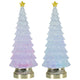 Glitter LED Christmas Trees 38cm Set of 2, Battery Operated with Timer and Colour Changing Lights — image 4