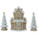 Gingerbread House Set with Warm White LED Lights 38cm Resin Christmas Village Decoration — image 2