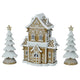 Gingerbread House Set with Warm White LED Lights 38cm Resin Christmas Village Decoration — image 3