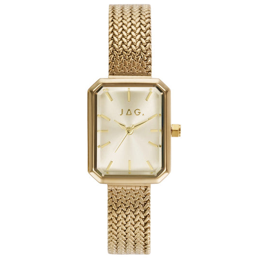 JAG Balmain Women's Watch J2915A Gold Stainless Steel Mesh Band, Champagne Dial, 3ATM