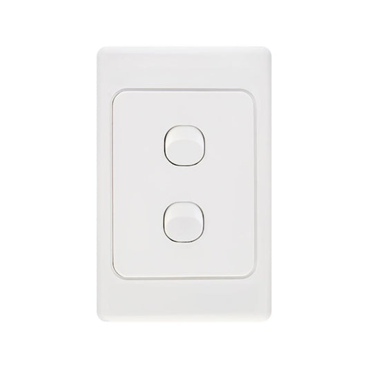 Deta Double Vertical Switch - 2 Gang - Polycarbonate - Indoor Use - Auzzistore