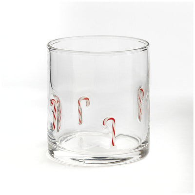 Pandex Holiday Glass 4 Piece Set 414ml with Candy Cane, Gingerbread Man, Christmas Tree and Gift Designs