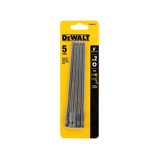 DeWALT 156mm PH2 Drywall Bit - 5 Pack - Heat-Treated Steel - Auzzistore