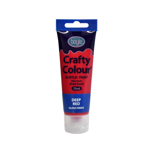 Boyle Crafty Colour Acrylic Paint - 75ml - Deep Red - Non-Toxic