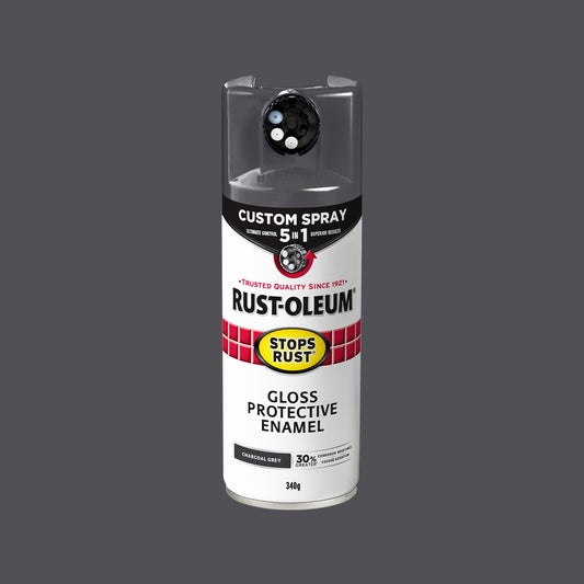 Rust Oleum 340g Charcoal Grey Gloss Spray Paint - 5 in 1 Custom Spray - Rust Protection – view 2 - Auzzistore