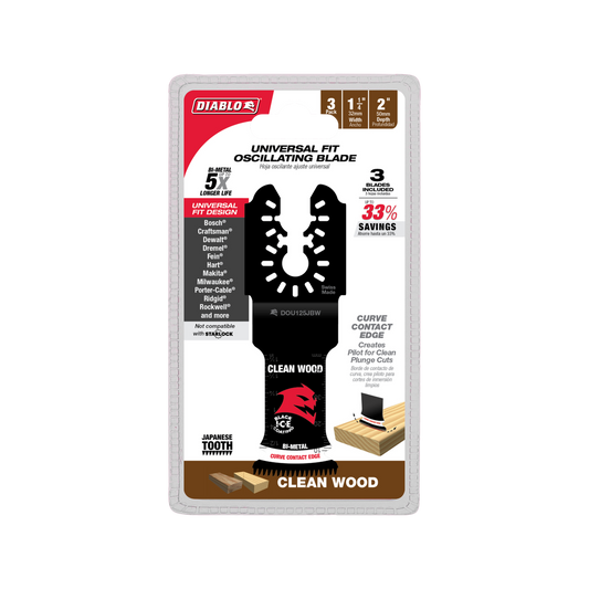 Diablo Bi Metal Multi Tool Blades - 32mm - 3 Pack - Clean Wood Cutting - Auzzistore