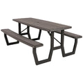 Lifetime Folding Picnic Table Rough Cut 60346U Brown HDPE Durable