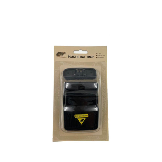 Plastic Rat Trap Single Clean Touch - 1 Pack - 75mm x 140mm - Black - Durable - Auzzistore