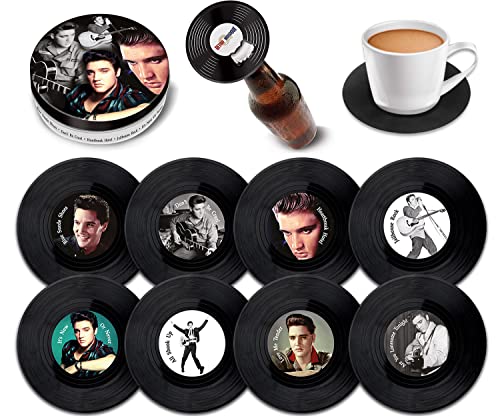 Elvis 8 Piece Coaster Set With Metal Tin