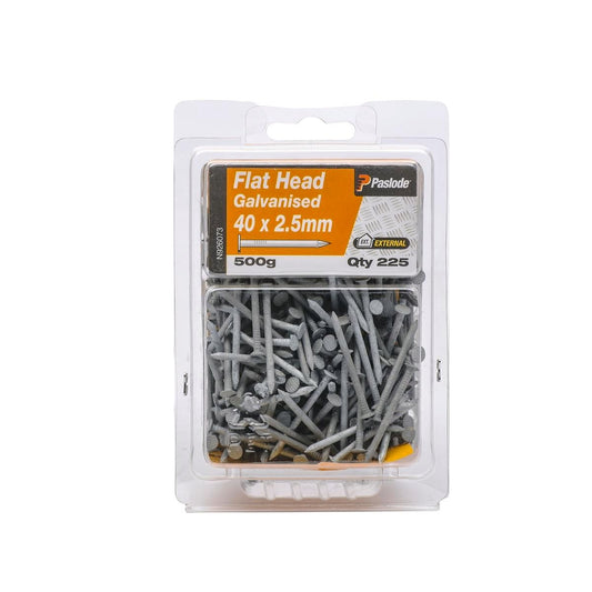 Paslode Galvanised Flat Head Nails 40mm 2.5mm 225 Pack Durable - Auzzistore