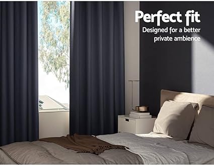 Artiss 2X Blockout Curtains Eyelet 300x230cm Grey