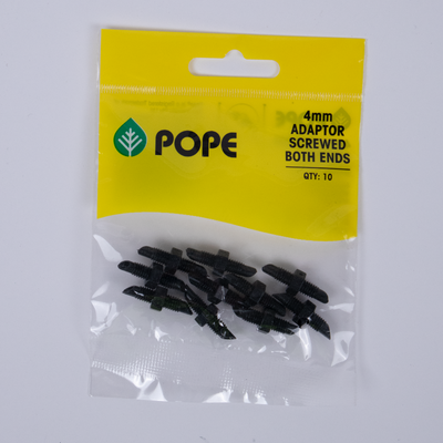 Pope 4mm Adaptor - Screwed Both Ends - Polypropylene - 10 Pack