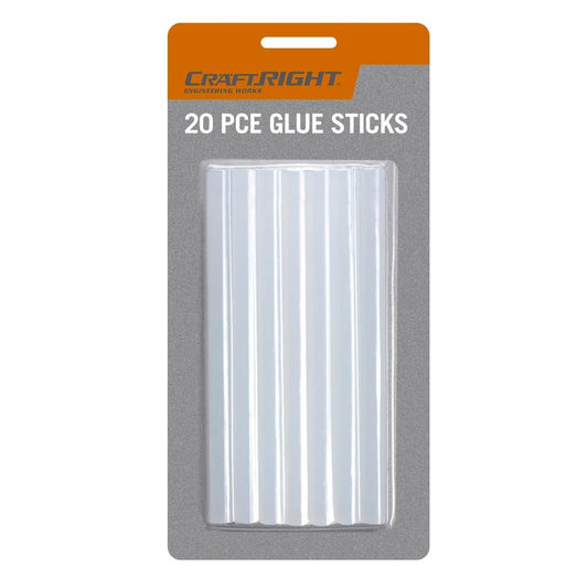 Craftright Glue Sticks 7.2mm x 100mm Clear 20 Pack Quick Setting - Auzzistore