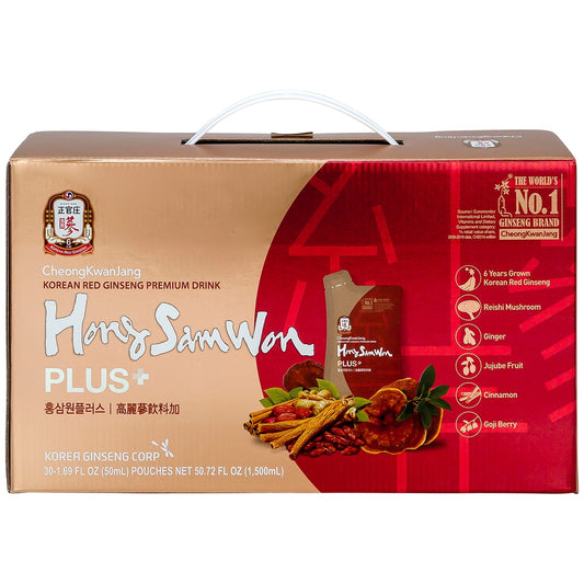 Hong Sam Won Plus Korean Red Ginseng Tea Pouch 30 x 50ml - Auzzistore