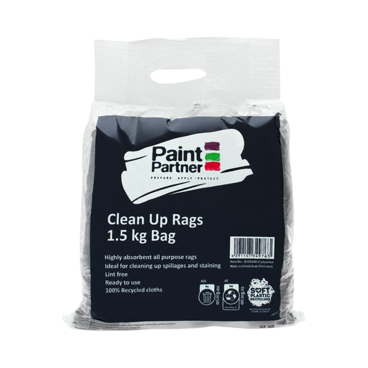 Coloured Rags Paint Partner 1.5kg Cleaning Rags - Lint-Free - 90mm x 250mm - Coloured