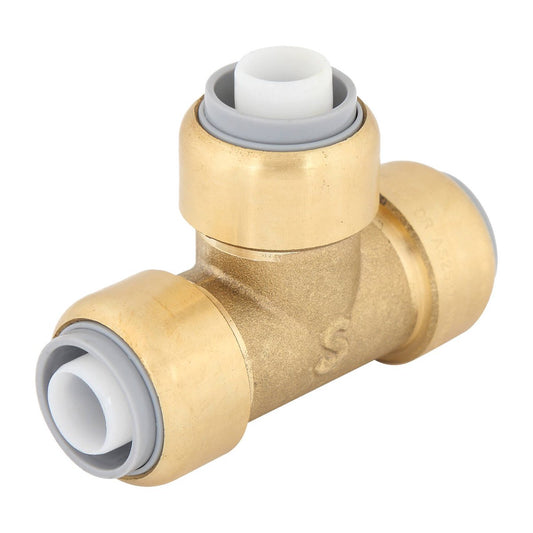 Smartex Pex Tee Fitting - 20mm - Lead Free Brass - Push-Fit - WaterMark Certified - Auzzistore