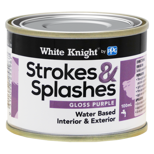 White Knight Purple Water Based Paint 100ml Easy Clean Gloss Finish