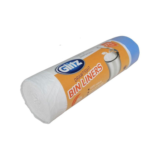 Roll of Gwiz drawstring bin liners on a white background