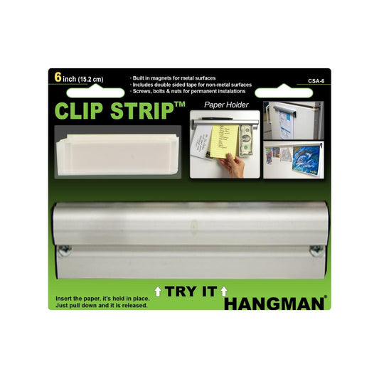 Hangman 6 Clip Strip Picture Hanger - 6 Strips - 153mm x 131mm - Brushed Aluminum - Easy Paper Glide - Auzzistore