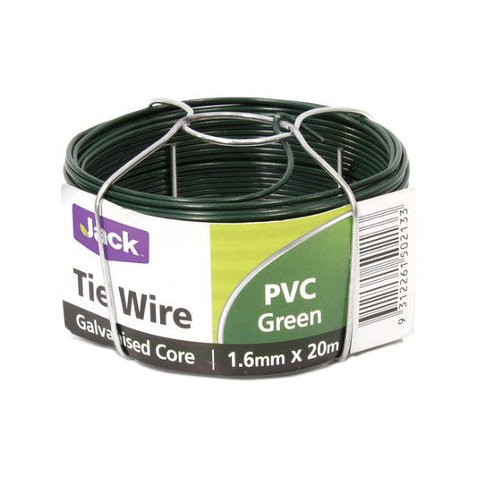 Jack Tie Wire - 1.6mm x 20m - PVC Coated - Green - Auzzistore