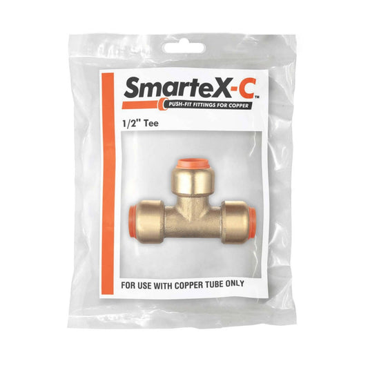 Smartex Copper Tee Fitting - 15mm - Lead Free Brass - Push-Fit - Durable – view 2 - Auzzistore