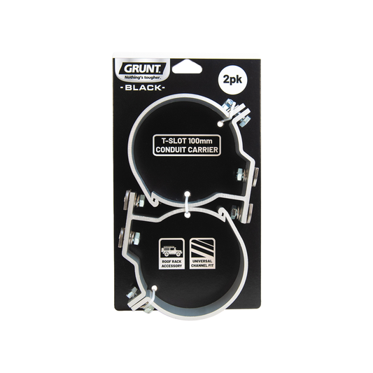 Grunt T Slot Conduit Carrier 100mm - Universal 2 Pack - Lightweight Aluminium - Auzzistore