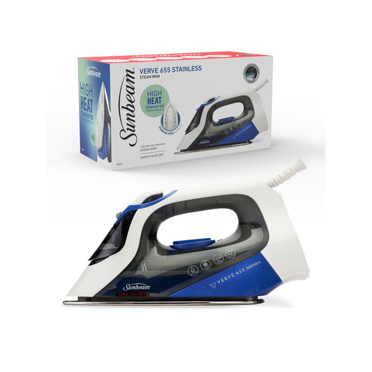 Sunbeam Verve 655 Stainless Iron - 150g/min Steam - 300mL Water Tank