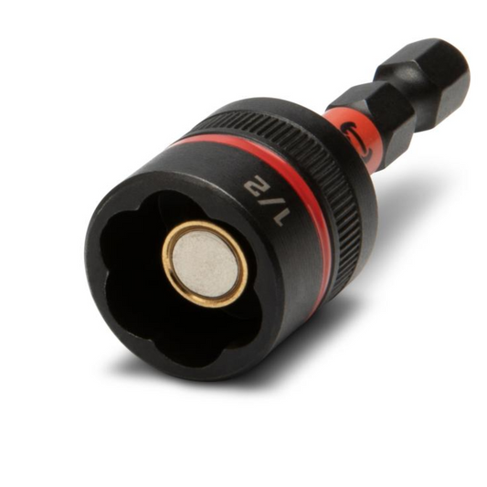 Crescent Bolt Biter Impact Nut Driver and Extractor - 1/2" x 1-7/8" - Bi-Directional - Strong Magnet - Auzzistore