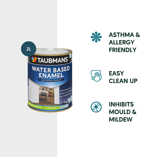Taubmans 2L Accent Semi Gloss Water Based Enamel Paint - 2L - Non-Yellowing Finish – view 2 - Auzzistore