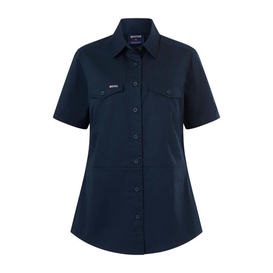 Citeco Size 10 Womens Short Sleeve Shirt - Navy - Lightweight Cotton - UPF 50+