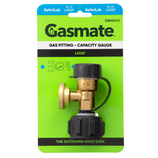 Gasmate Adaptor Capacity Gauge - 48mm x 92mm x 59mm - Durable Brass/Nylon - Fuel Level Monitoring - Auzzistore