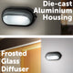 Arlec Large Black Oval Louvered Bunker Light - 280mm Metal Weather Resistant