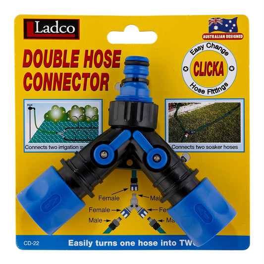 Ladco Double End Coupling Hose Fitting - 14mm - Plastic - Irrigation Use - Auzzistore