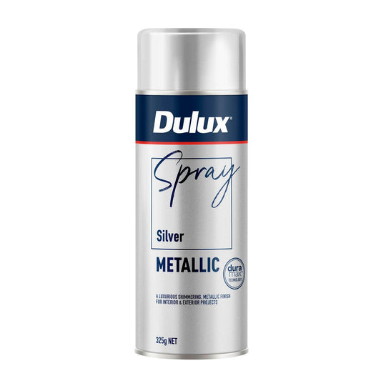 Dulux 325g Silver Metallic Effects Spray Paint - 325g - Smooth Finish - Quick-Drying - Auzzistore