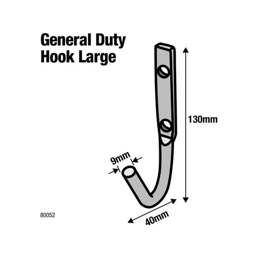 Everhang J Bolt Hook - 105mm - Zinc Plated - Garage Storage – view 2