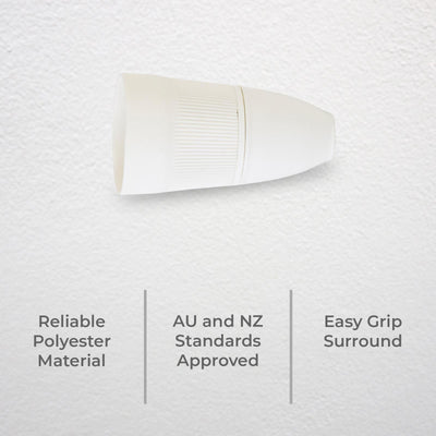 Deta White Suspension Lamp Holder - B22 Bayonet - 40mm Polyester - Easy Grip