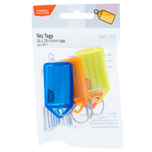 Taskmaster Key Tag - 4 Pack - 29mm - Sturdy - Easy Labelling
