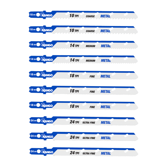 Kango 10 Piece Metal Jigsaw Blade Set - Bi-Metal - 102mm x 13mm x 124mm - Precision Cutting – view 2 - Auzzistore