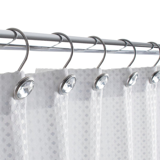 Barelli Exquisite Shower Curtain Rings - 12 Pack - Silver - Durable – view 2