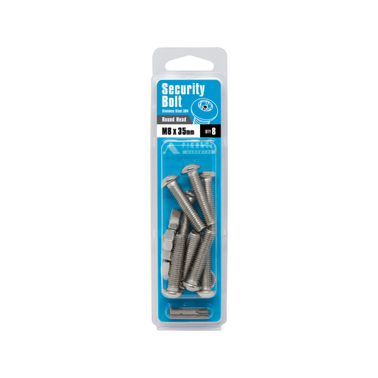 Pinnacle Security Bolts - M8 x 35mm - Stainless Steel - Round Head - 8 Pack – view 2 - Auzzistore